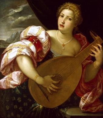 MICHELI Parrasio Young Woman Playing a Lute Germany oil painting art